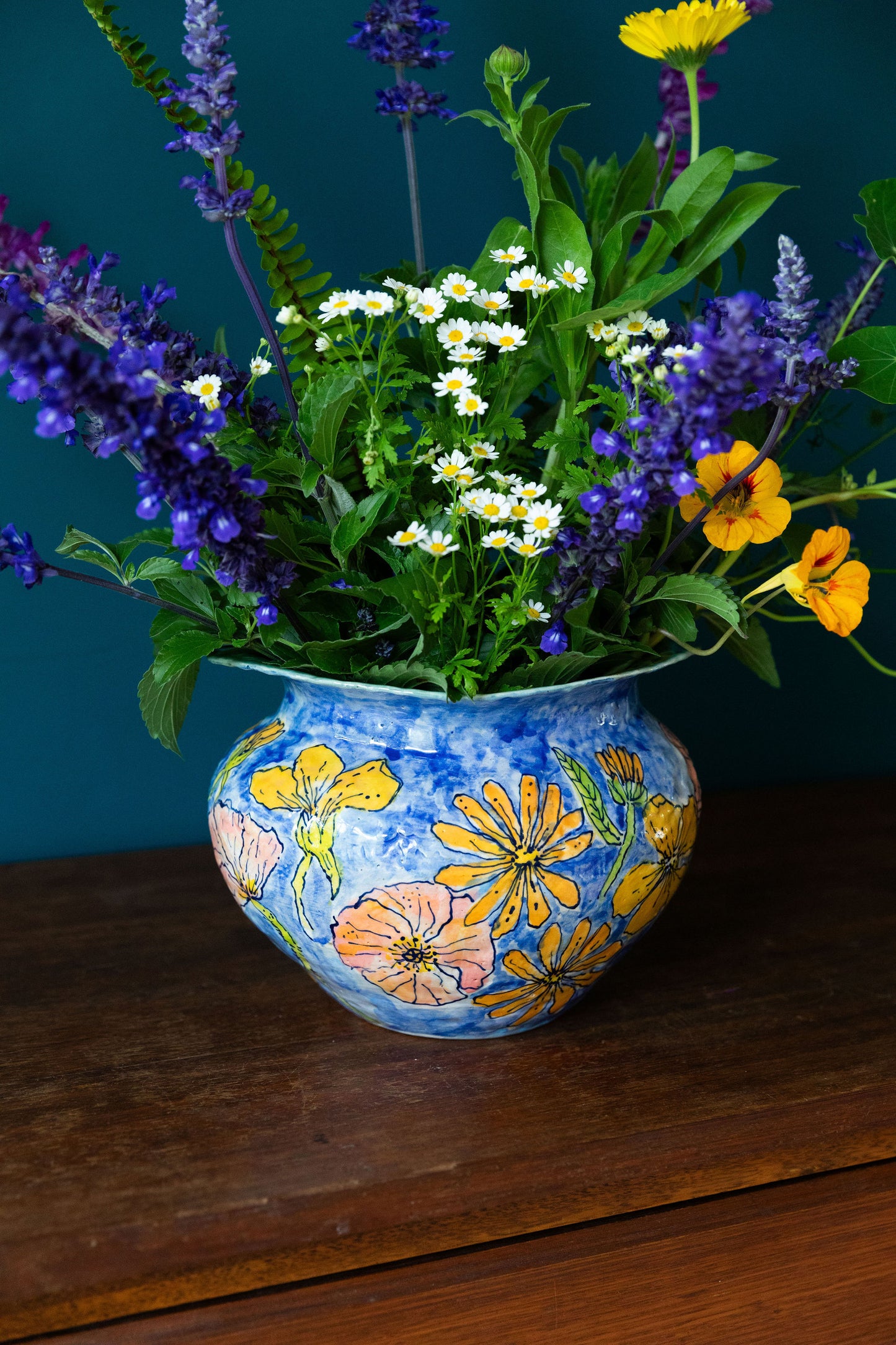 Summer Sky Garden Vase ~ or Terrine