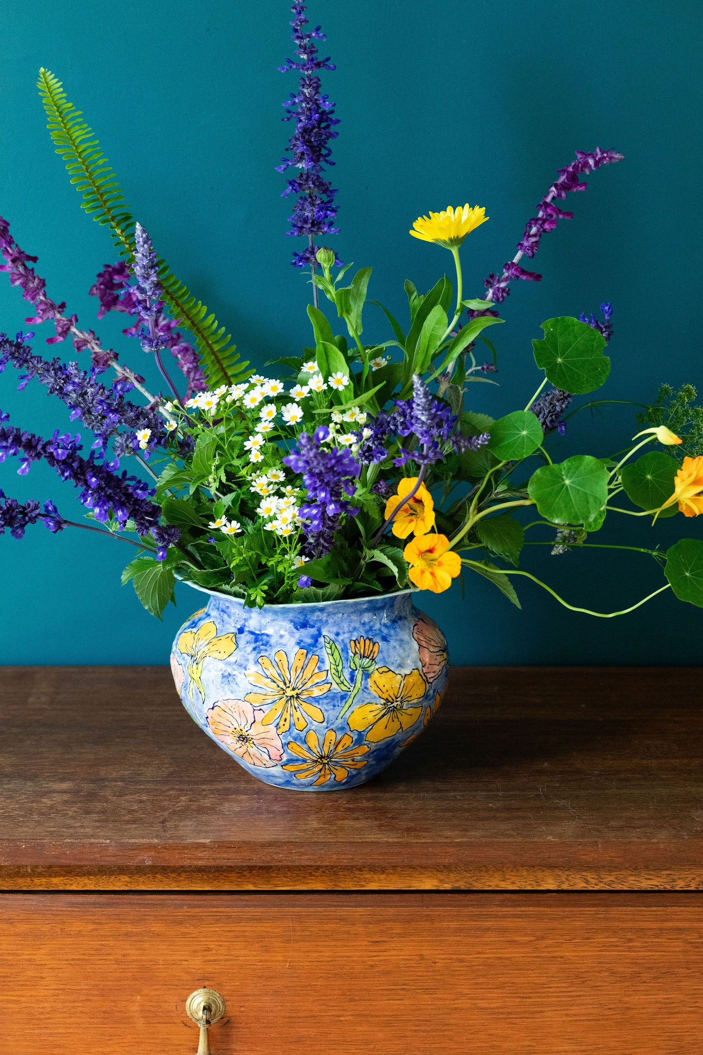 Summer Sky Garden Vase ~ or Terrine