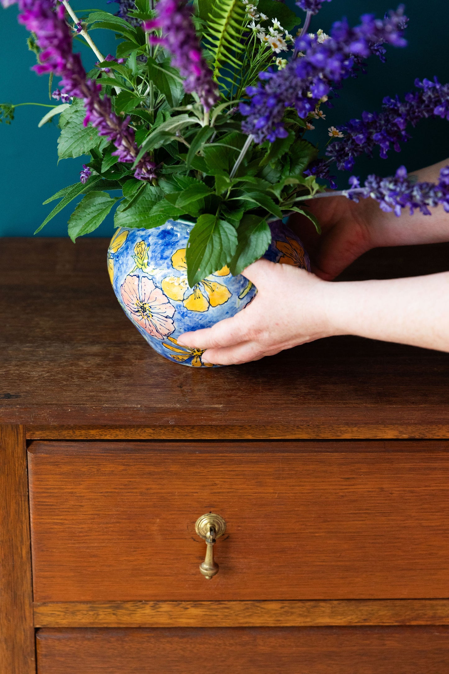 Summer Sky Garden Vase ~ or Terrine