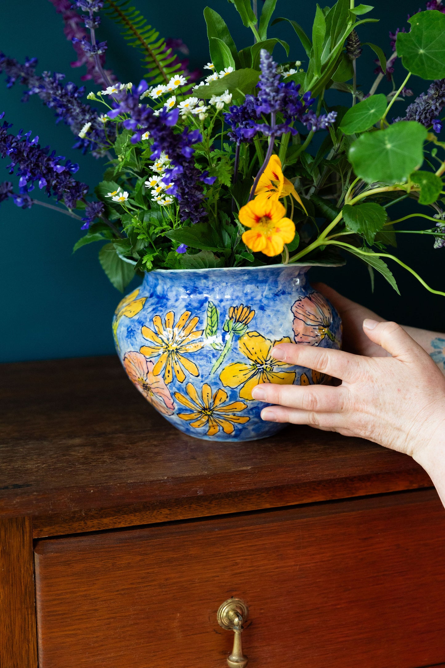 Summer Sky Garden Vase ~ or Terrine