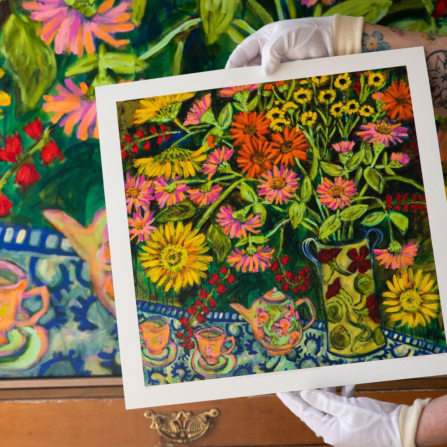 An Easy and Enjoyable Morning With Flowers ~ FINE ART PRINT ~ limited edition