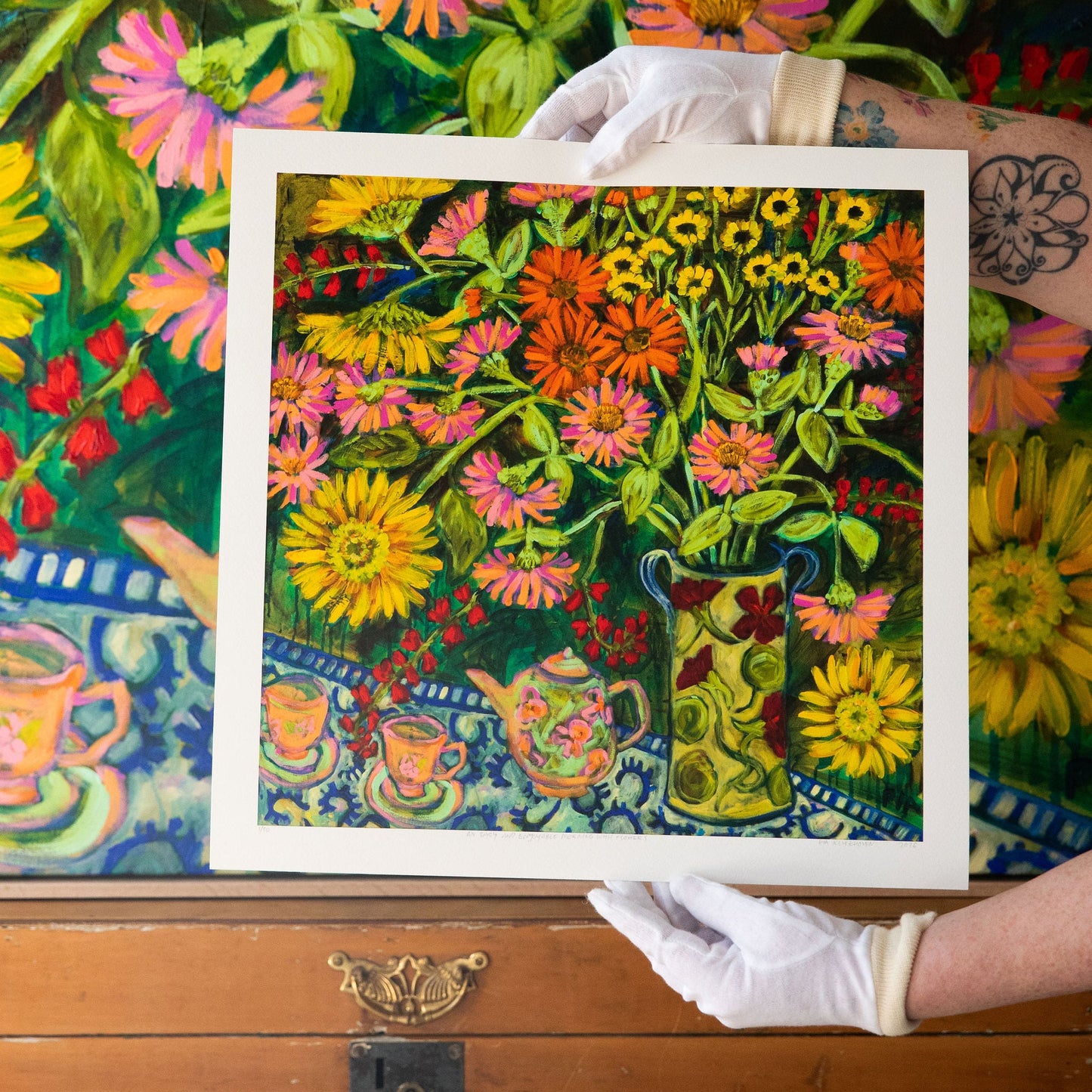 An Easy and Enjoyable Morning With Flowers ~ FINE ART PRINT ~ limited edition