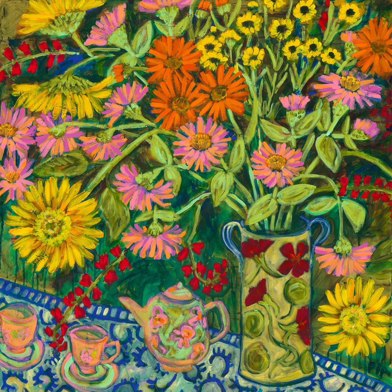 An Easy And Enjoyable Morning With Flowers ~ FRAMED CANVAS PRINT ~ limited edition