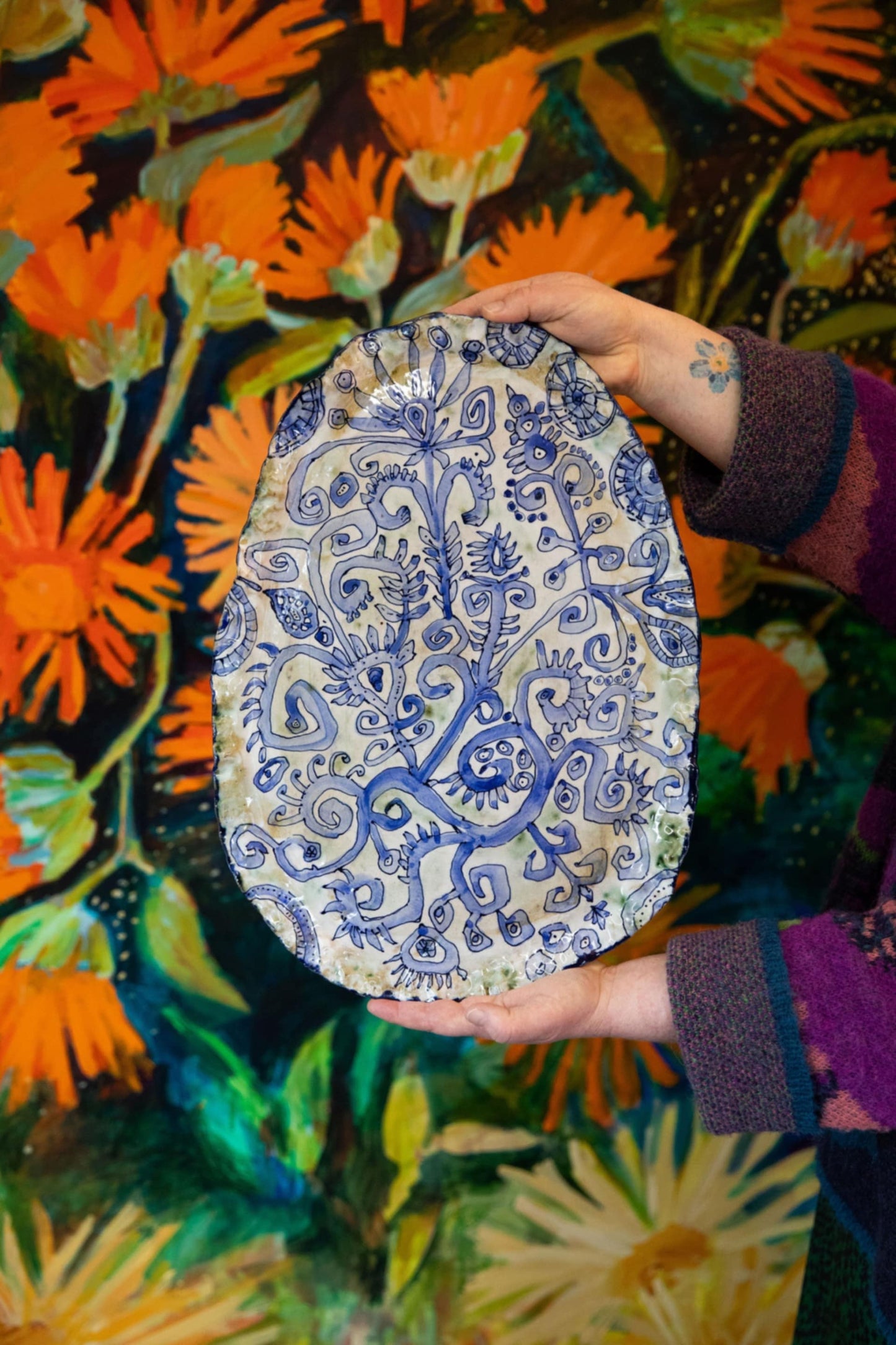Blue Scribble Platter Number Two