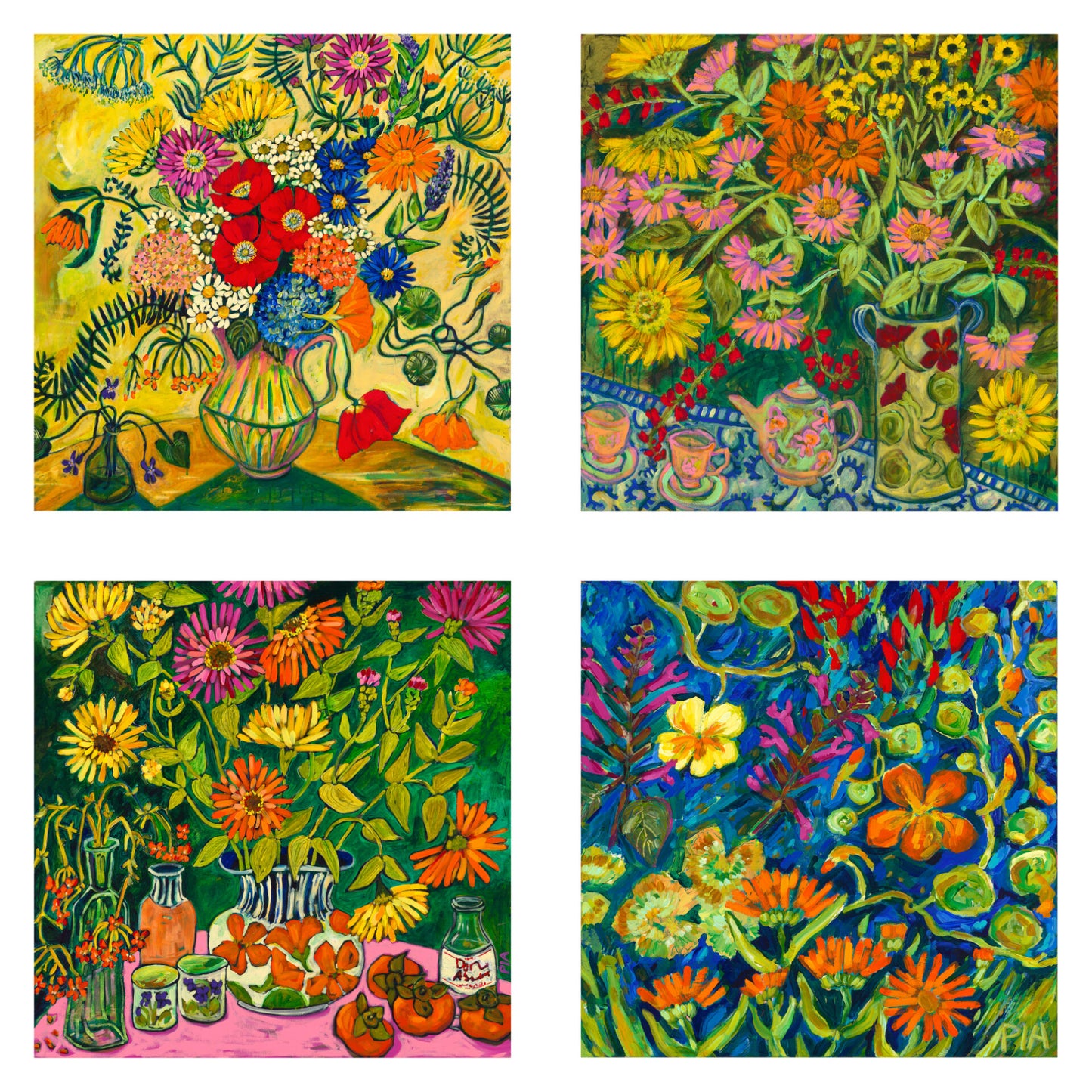 Quartet of Framed Square MINI prints #1 ~ FINE ART PRINT SET~ limited edition