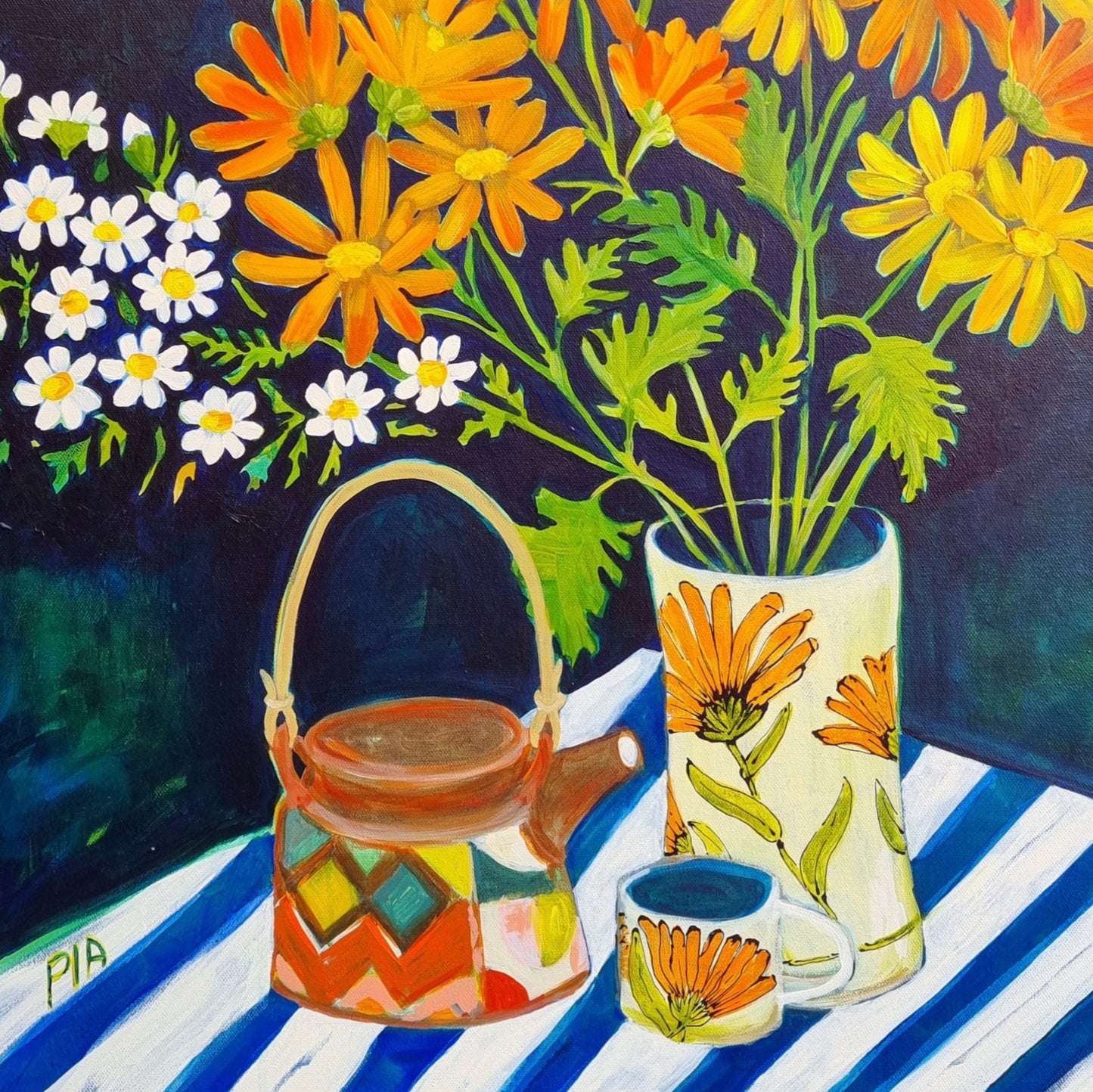 Calendula Vase and The Teapot