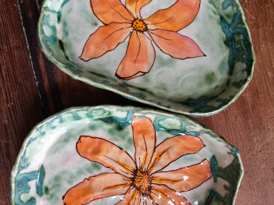 Orange Flower Trinket set