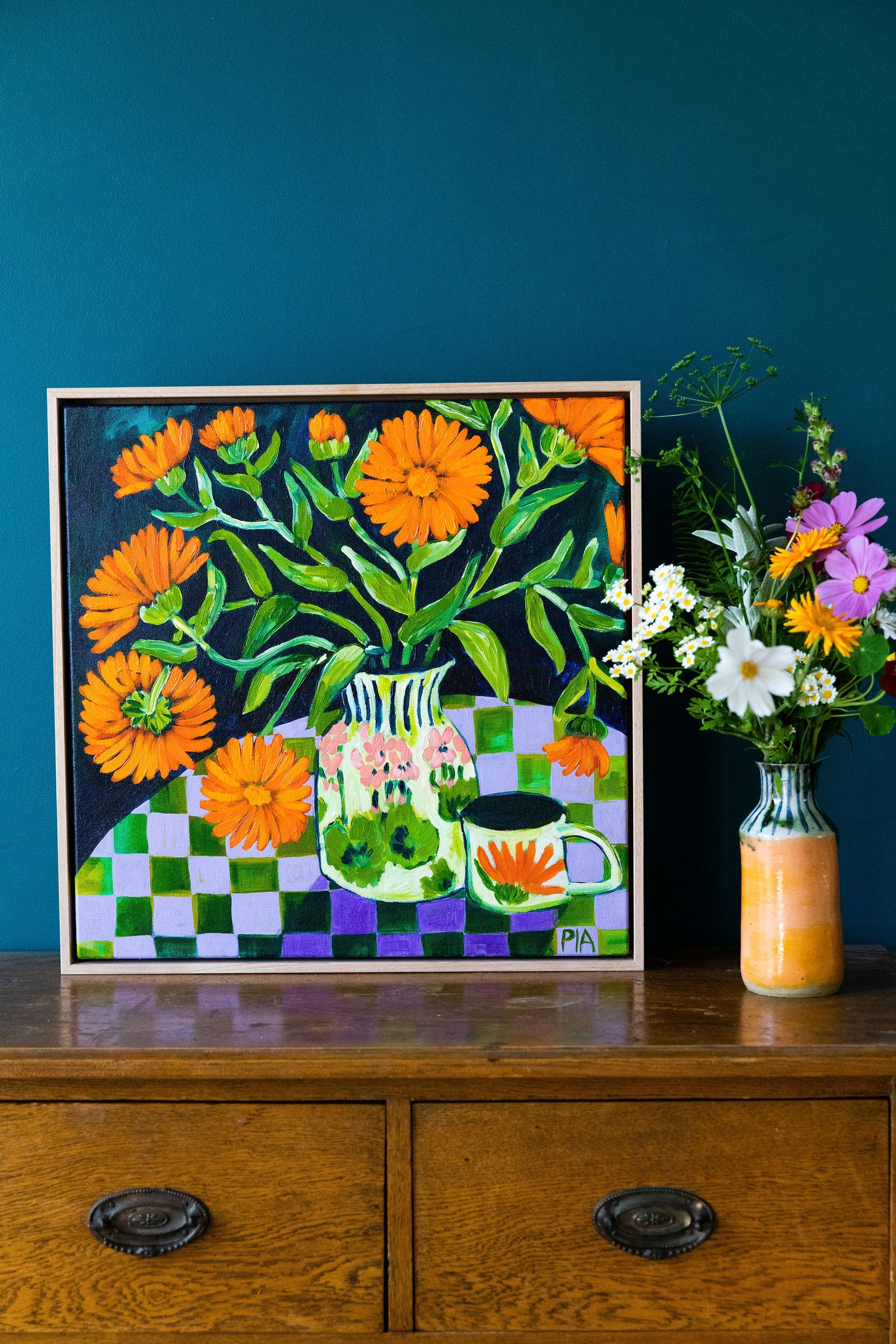 Calendulas In The Geranium Vase